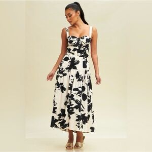 Floral Midi Belted Dress